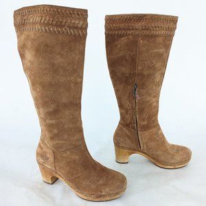 🤎 Gorgeous UGG Suede Zip up Heeled Boots Size 9 🤎